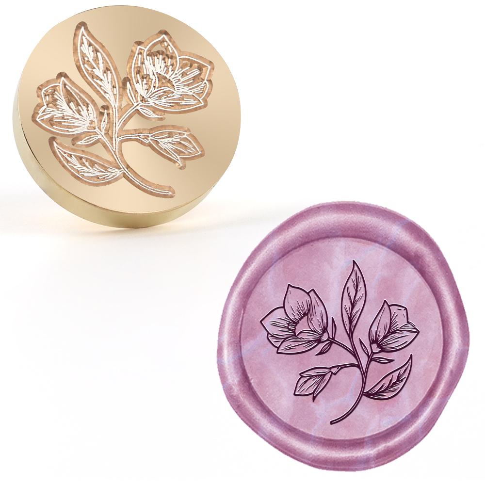 

1pc Botanical Wax Seal Stamp Head, Brass Metal Wax Stamp Seal Stamps for Letter Sealing Seals Stamps for Wedding Invitations