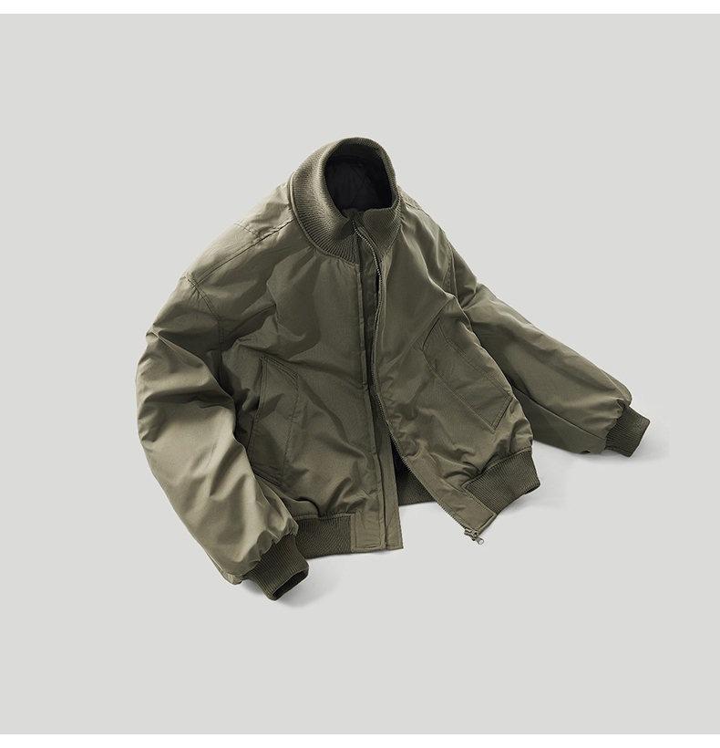 Men's American Style CleanFit Stand Collar Winter Jacket - Thickened, Boxy, Three-Proof Design