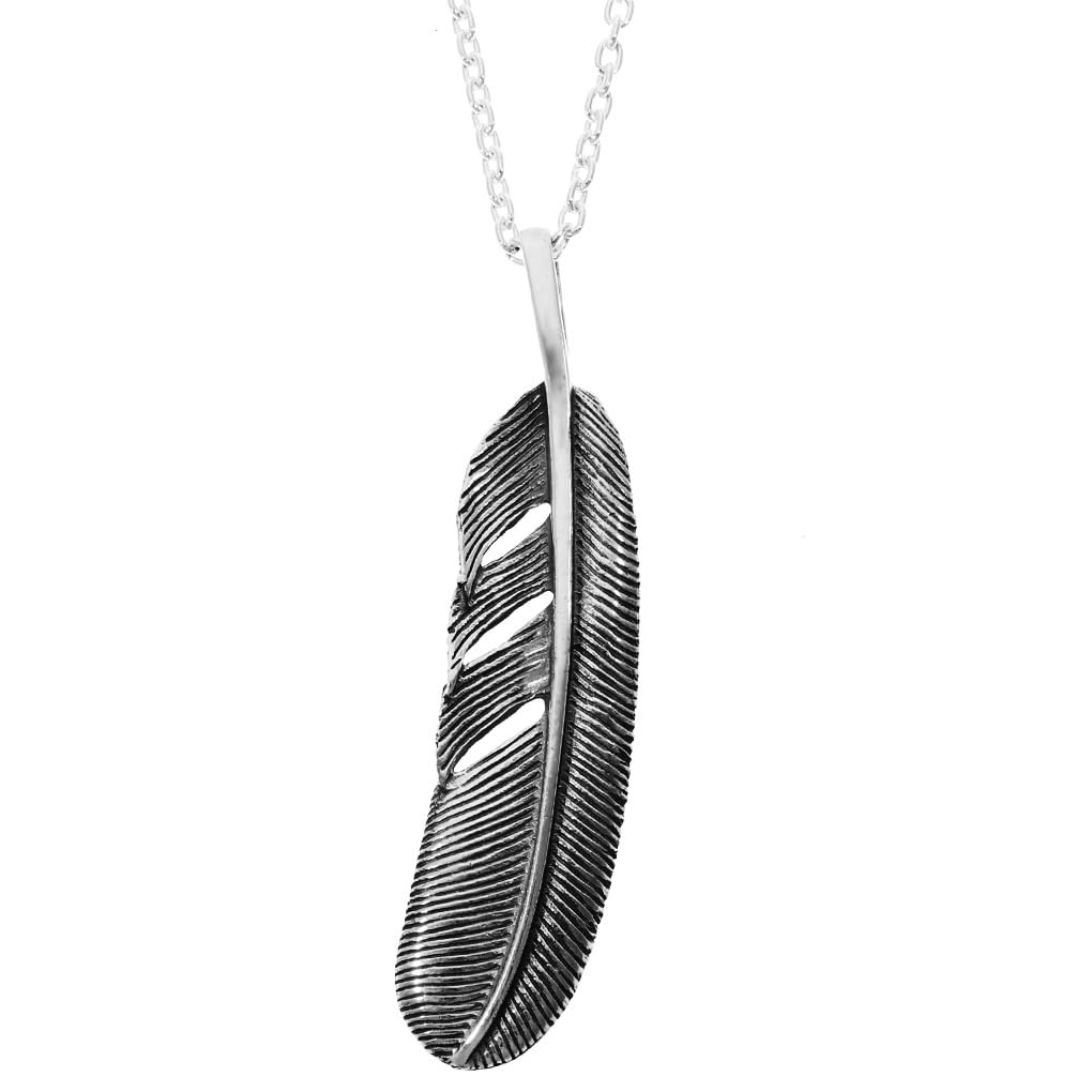 

Feather Silver 925 Pendant Top Large Feather Native [Shinjuku Ginnokura] (No Chain) Men s срібний