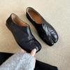 Cowhide Version~ Retro Niche Split-toed Pig's Trotters Deep-mouth Flat-soled Single Shoes Women's Spring Versatile Muller Small Leather Shoes
