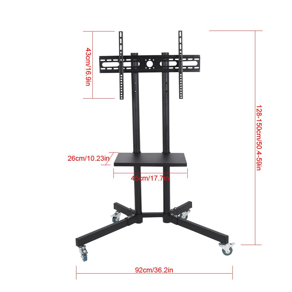 Mobile TV Cart Adjustable Stand Mount for 32-65 Inch LCDLED Flat Panel Screen with Wheels #1