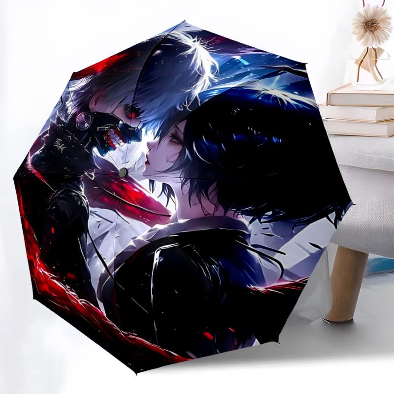 1pc Automagic Open Close Umbrella with 8-Bone Iron Frame, Portable Folding Design, Outdoor, Ideal Gift for Fans, Travelers, Daily Use.R007