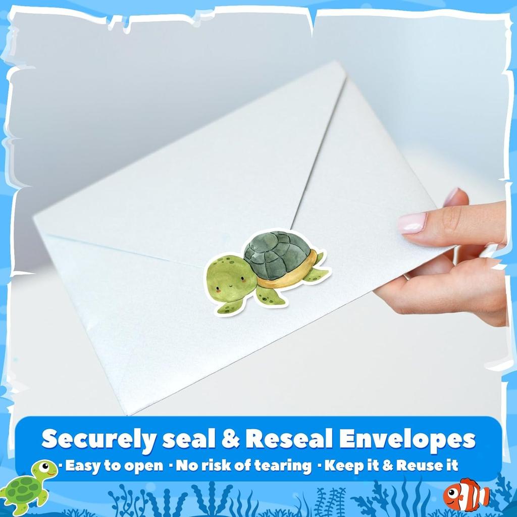 500pcs New Cartoon Marine Animal Park Dolphin Stickers for Kids Teacher Reward Encourage Sealing Label Stationery Sticker