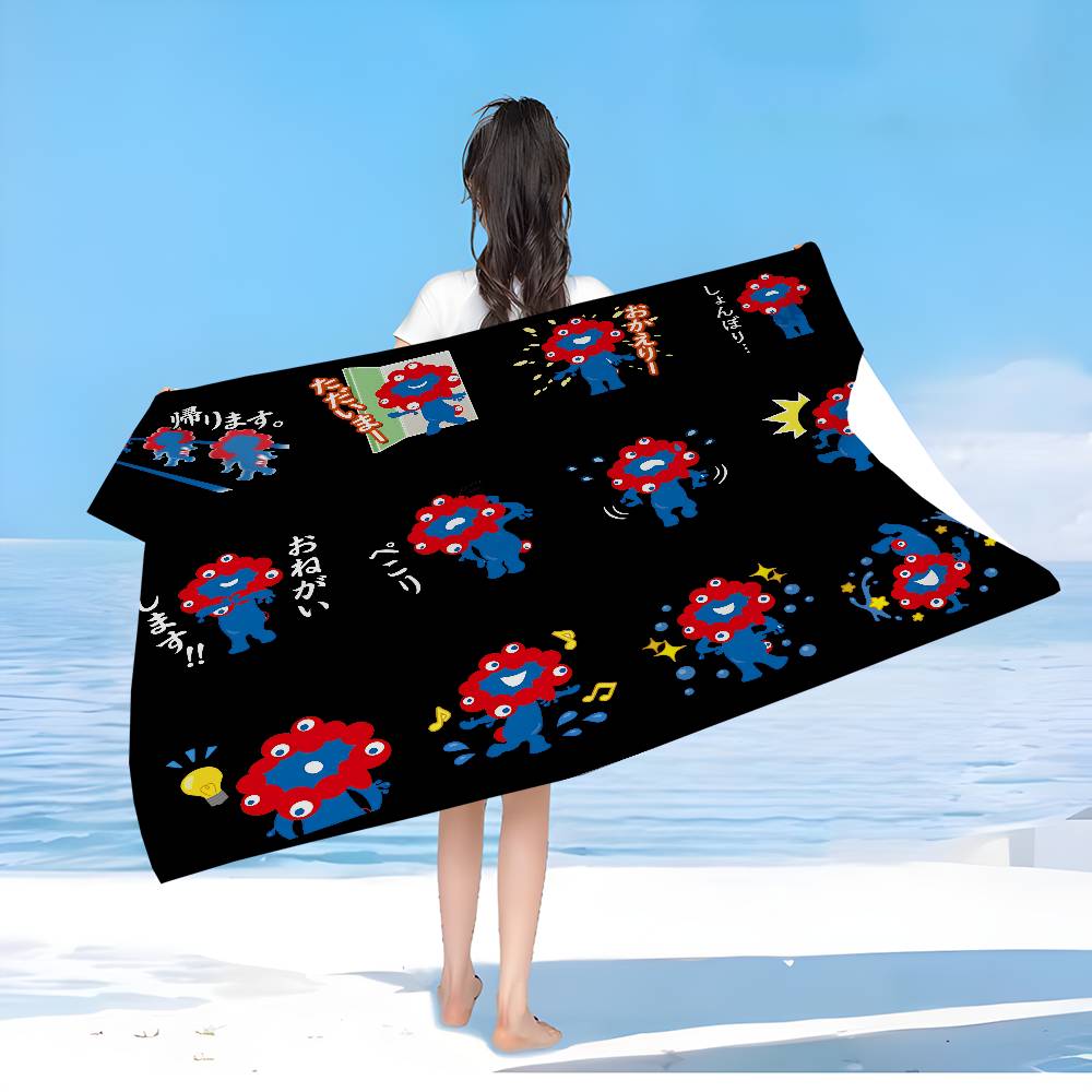 Cartoon M-Myaku-Myaku Anime Beach Swimming Towel Soft Absorbent Washcloth Children's Gifts For Kids Travel Camping Gym