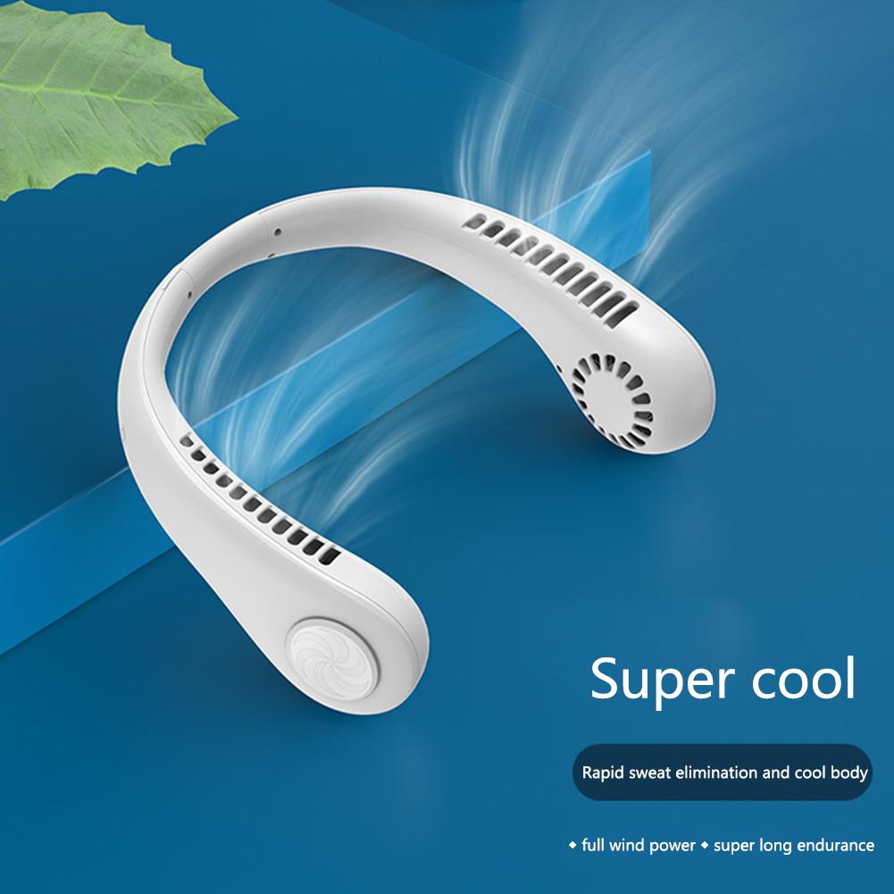 Ventilatore portatile da collo appeso Ventilatore silenzioso senza pale ricaricabile tramite USB Ventilatore climatizzatore per ventilatori sportivi Mini ventilatore elettrico wireless