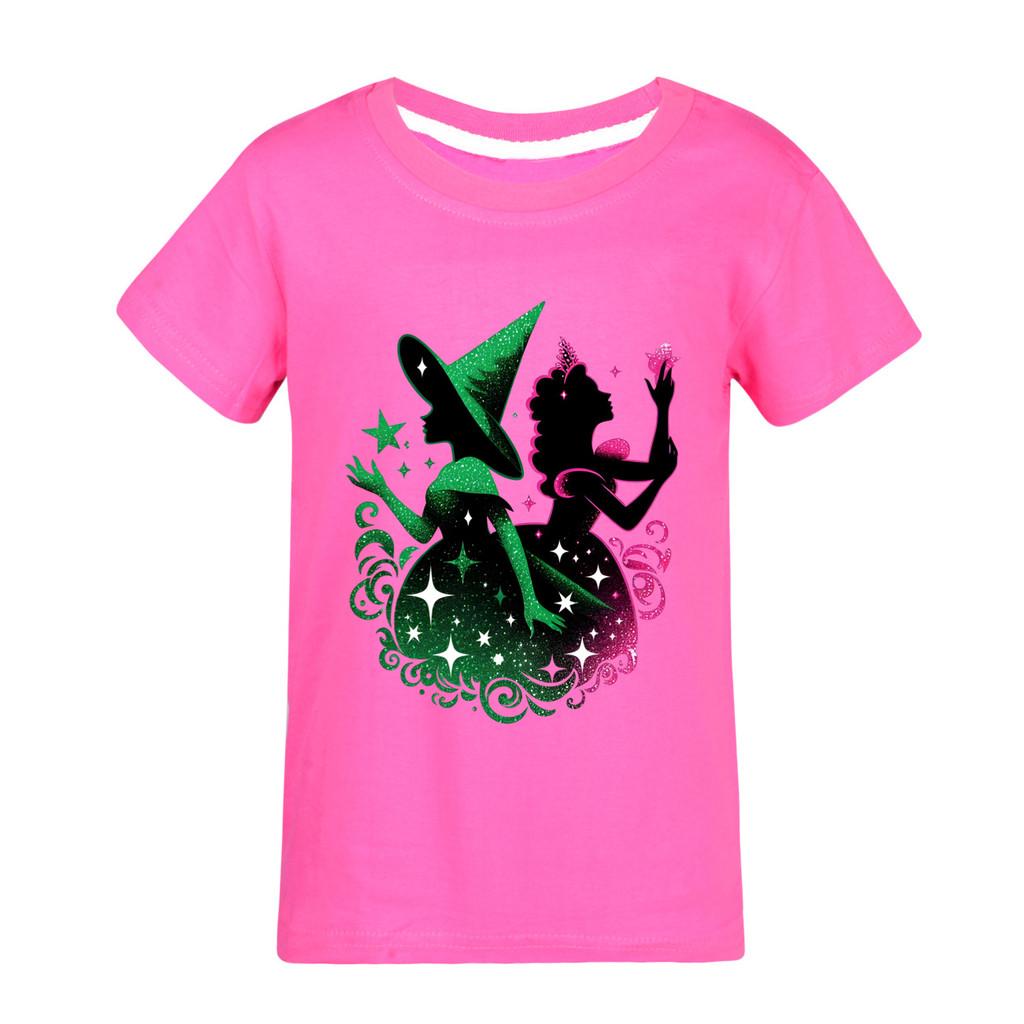 Kinder Mädchen Hexenprint Lässiges Kurzarm T-Shirt