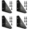 Heavy-Duty Iron L-Brackets with Screws - 90 Degree Angle Support Metal Brackets for Furniture Shelf Cabinet Desk Home Office Stu