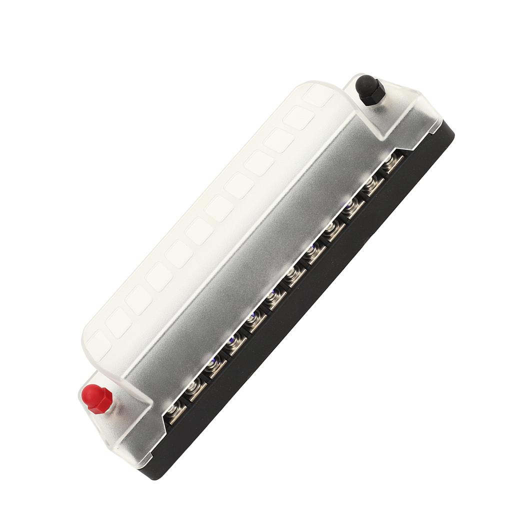 12-gniazdowa skrzynka bezpiecznikowa 12V PC osłona przeciwpyłowa śruba ze stali nierdzewnej blok bezpieczników ostrzowych uchwyt do samochodu łodzi kampera 32V