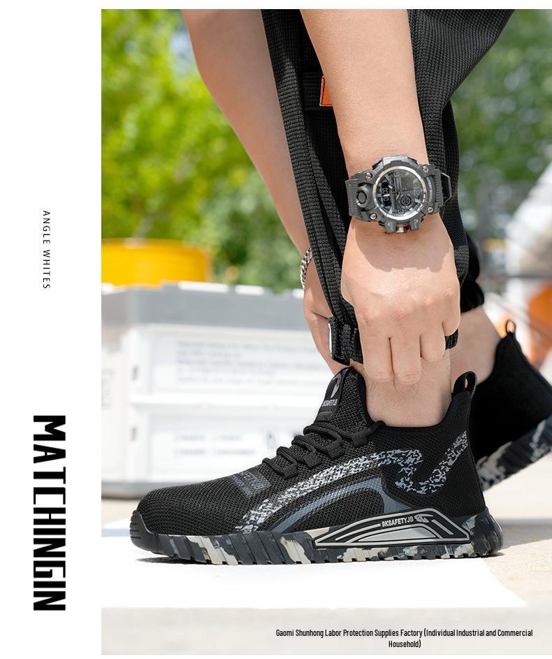 Zapatos de Seguridad para Hombre Transpirables Anti-Aplastamiento y Anti-Perforación - Calzado Resistente al Desgaste, Antideslizante, Cómodo y Protector.