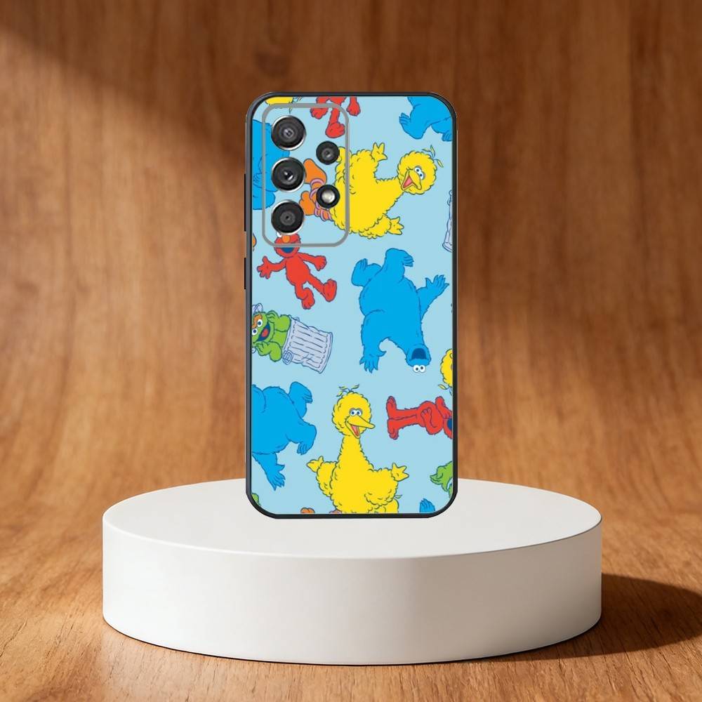 Sesame S-Street Cookie Elmo Phone Case For Samsung S25,S24,S21,S22,S23,S30,Ultra,S20,Plus,Fe,Note,10,9,5G Black Cover
