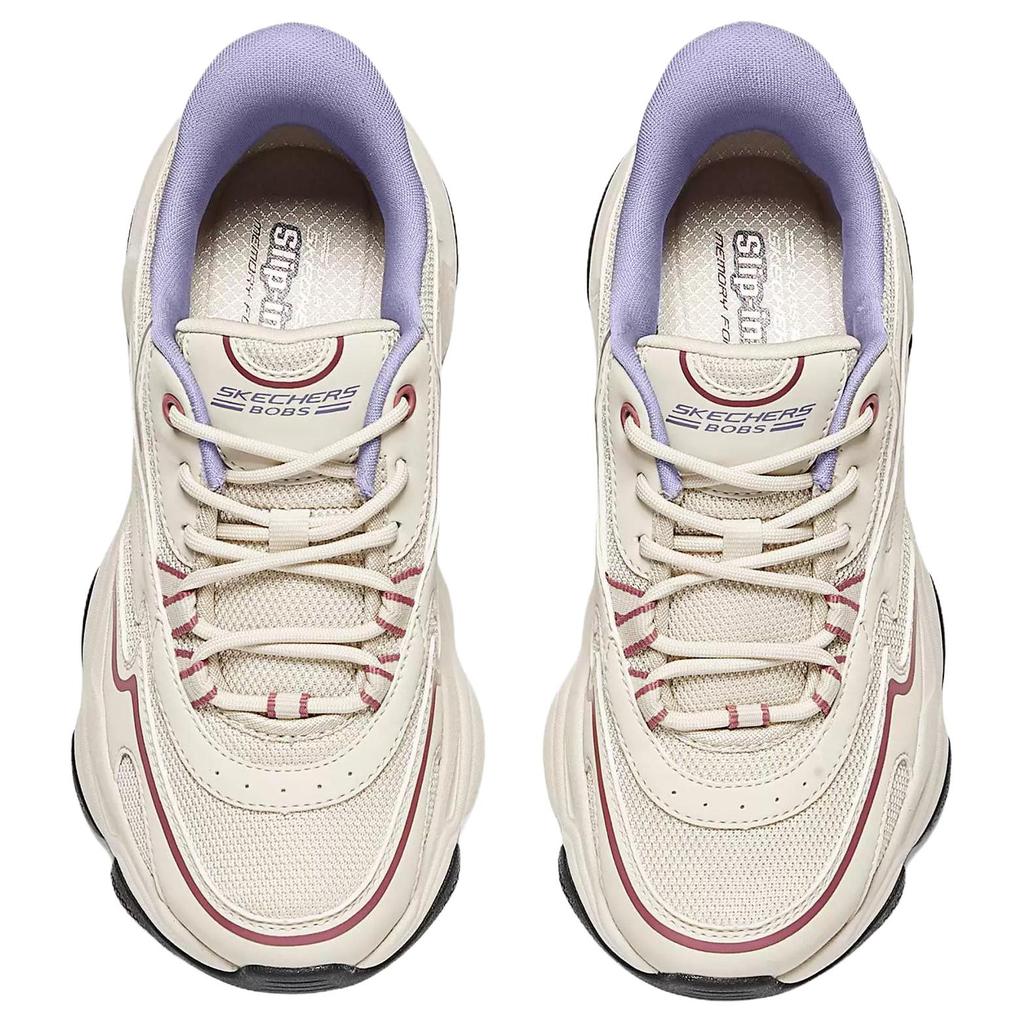 Skechers Scarpe da Allenamento Basse Comode Versatili Sneaker Donna Bianco Sporco Viola 117687-NAT