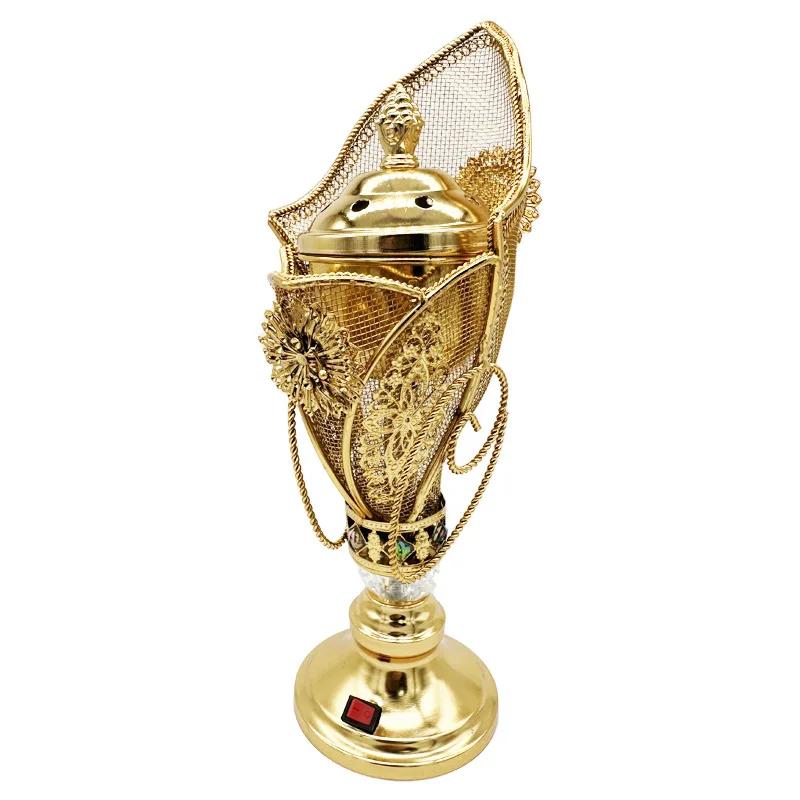 YXY Exquisite 110V/ 220V Plug-in Bakhoor Incense Burner Metal Middle East Home Decor Ornaments Carbon Furnace Incense Holders