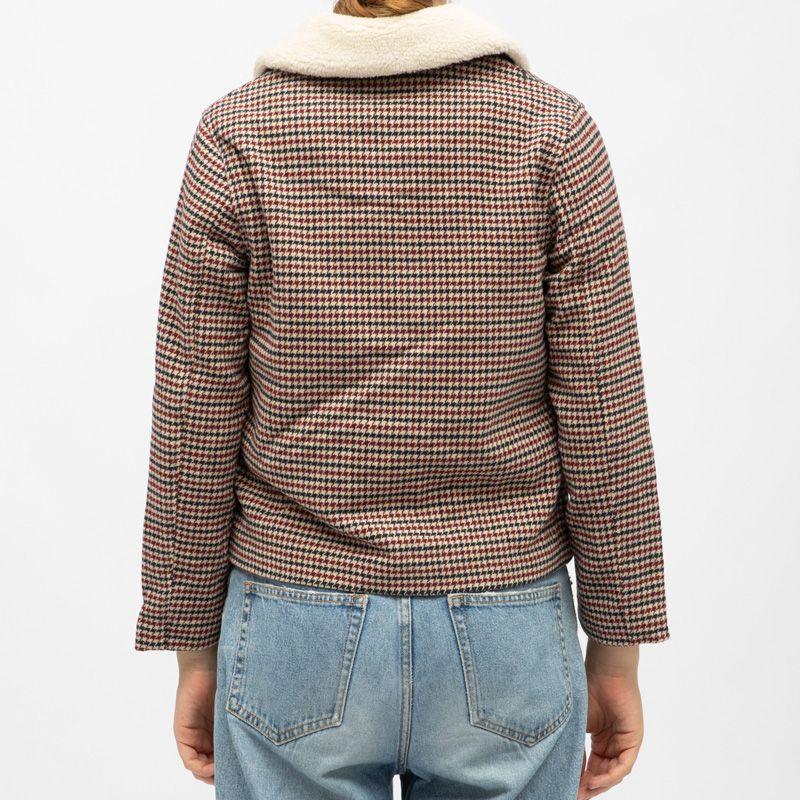 Beige Check Short Jacket with Nattie Collar Woman LA PETITE ETOILE