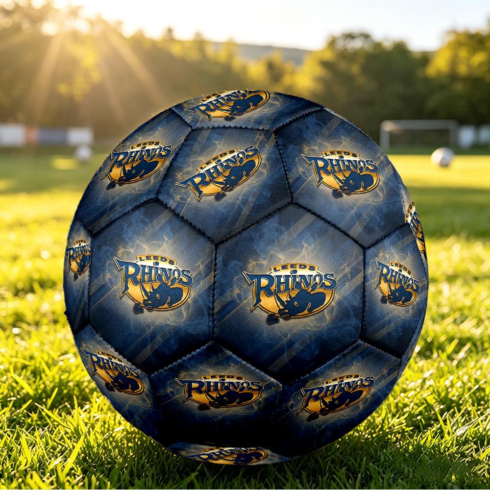 Leeds Rhinos Size 5 Sports Training Ball Shock Absorbing Durable Ball For Match Daily Practice Outdoor Activities