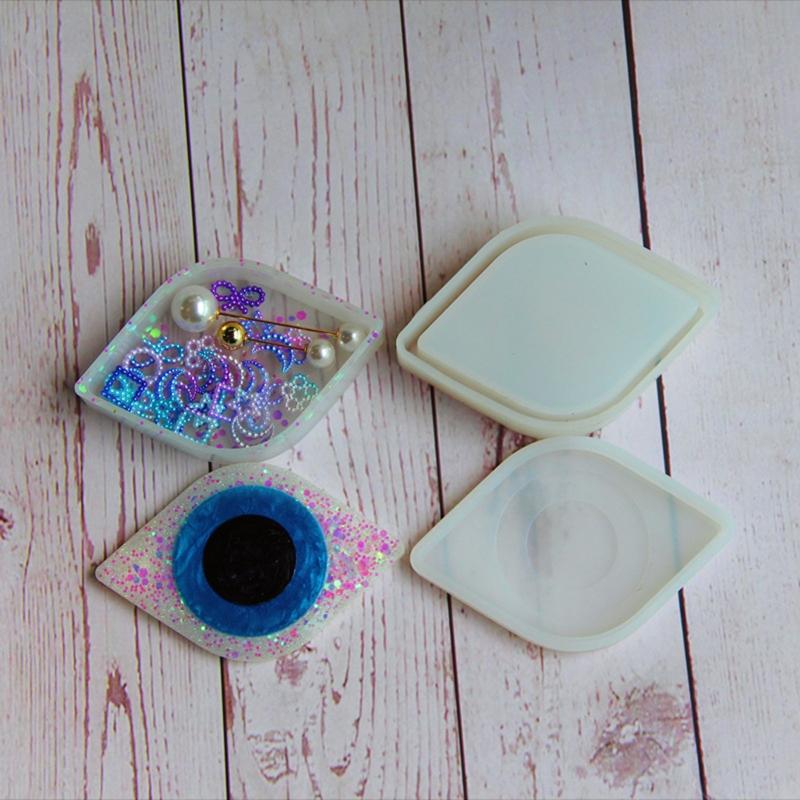 Box Resin Molds Silicone Jewelry Holder Molds Set for Triangle Shape Mold Blue Eye Trinket Holder for Case Epoxy Mold Wi