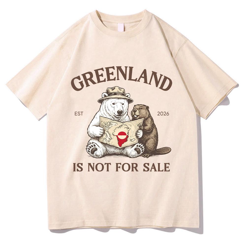 Greenland Is Not for Sale T-Shirt Dear Greenland Animal Cartoon Print Clothing Comfortable 100%Cotton Casual Short Sleeve Unisex Tee Men women clothes