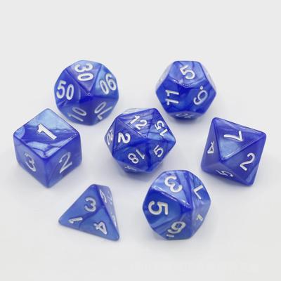 7-Piece Marble Pearl Acrylic Dice Set for DND and Board Games