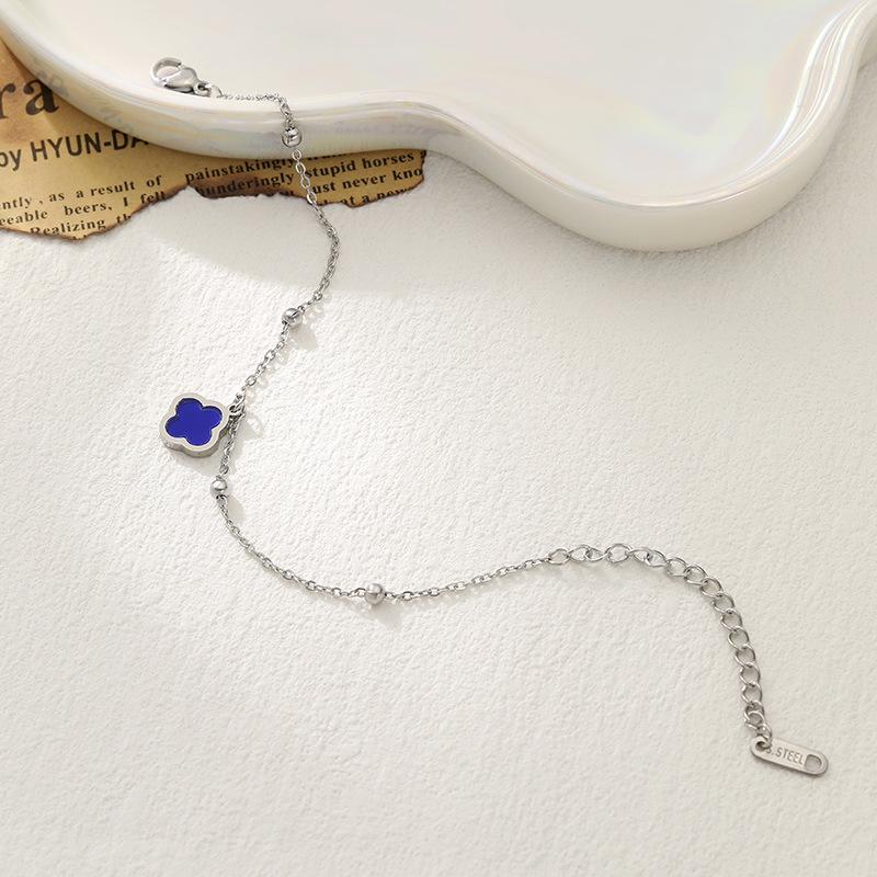 

Стильный браслет-кисточка «Четырехлистный клевер» из титановой стали – Красочный, прочный и роскошный