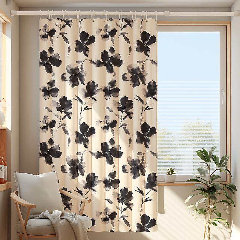 Punch-Free Movable Room Divider Curtain for Bedroom Privacy