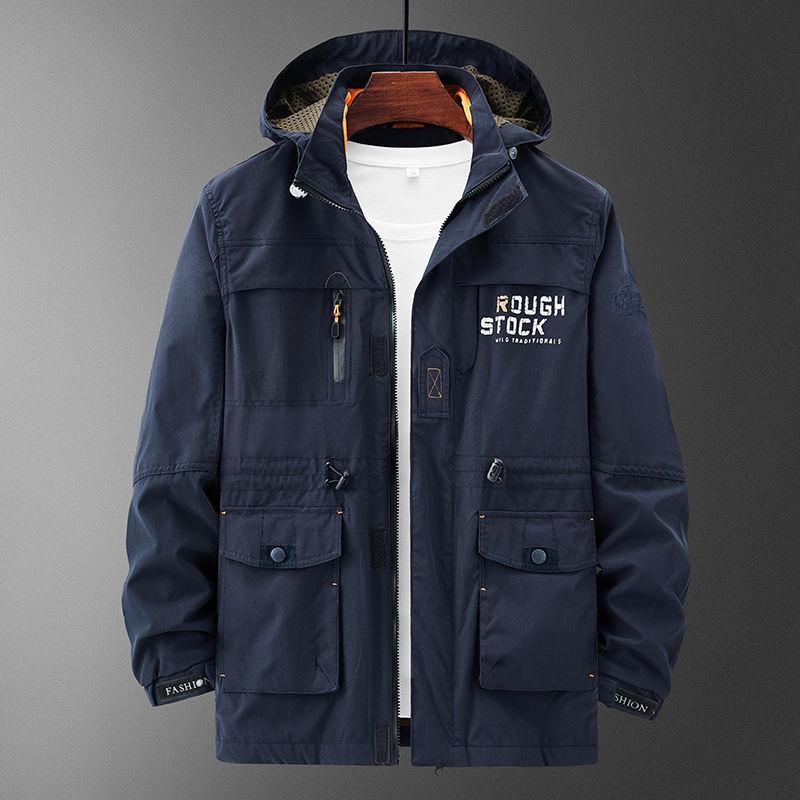 

Чоловіча повсякденна куртка-вітрівка великого розміру для вулиці L (120-140 kg) королівський синій колір