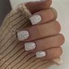 Short Glitter Sparkly Press-On Nails: European & American Style, Light Luxury, Removable
