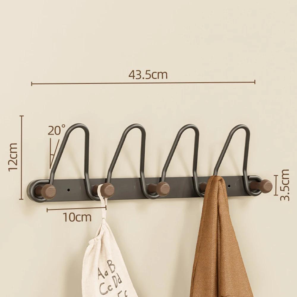 Modern Minimalist Iron Wall Hat Hooks Coat Hanger for Bedroom Entryway Multi-Functional Storage Rack with Strong Load Bearing