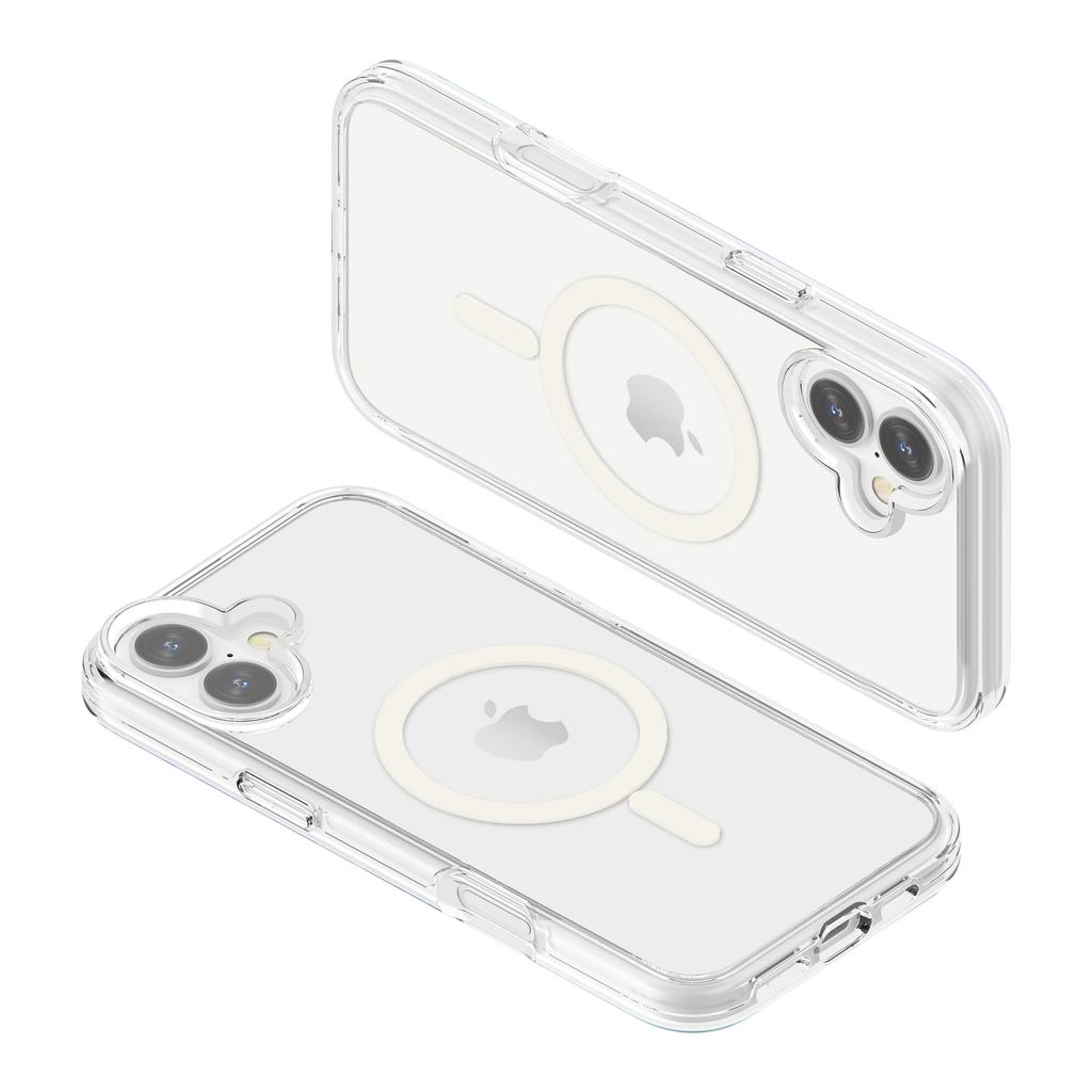 For iPhone 17 Magnetic Case Compatible with MagSafe PC+TPU Clear Phone Cover