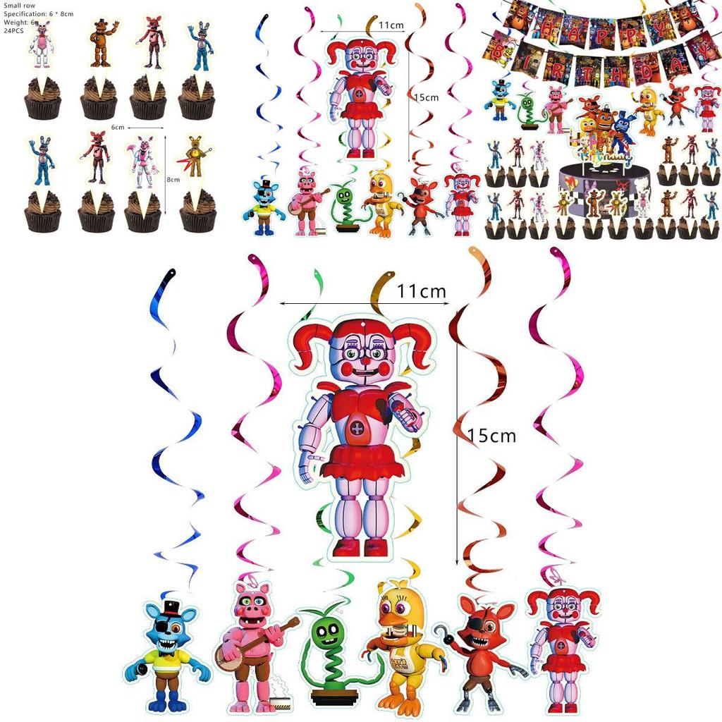 Vibrant Five Nights At Freddy's Balloon Banner For Enhanced Birthday Atmosphere