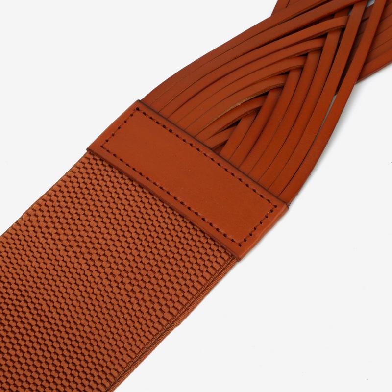 Women's Genuine Leather Wide Waist Cincher - Versatile Belt for Skirts, Coats, and Sweaters.