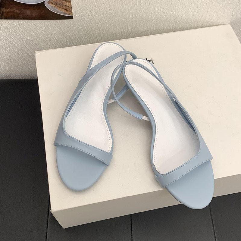 Fashion Round Toe Women Low Heel Sandals Shoes Female Slip On Footwear Casual Fashion Shallow Ladies Heeled Sandals Shoes Pumps