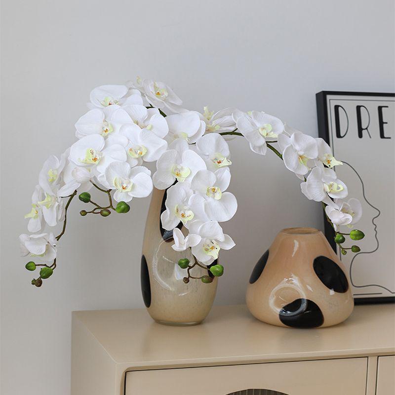 French Retro 9-Head Phalaenopsis Light Luxury Artificial Flower for Living Room, Dining Table, Weddings, and New Year Decoration