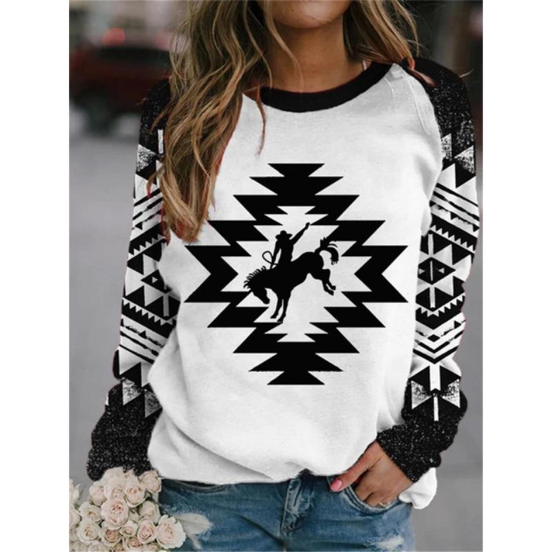 Рукава реглан Забавный тотемный рисунок Печать Универсальная цифровая женская футболка — фото 12