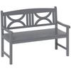 2-Seater Wooden Garden Bench Outdoor Patio Loveseat for Porch, Grey