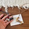 Exquisite Metal Sausage Puppy Pendant Necklace - Women's Long Sweater Chain with Woven Cord, Niche Design