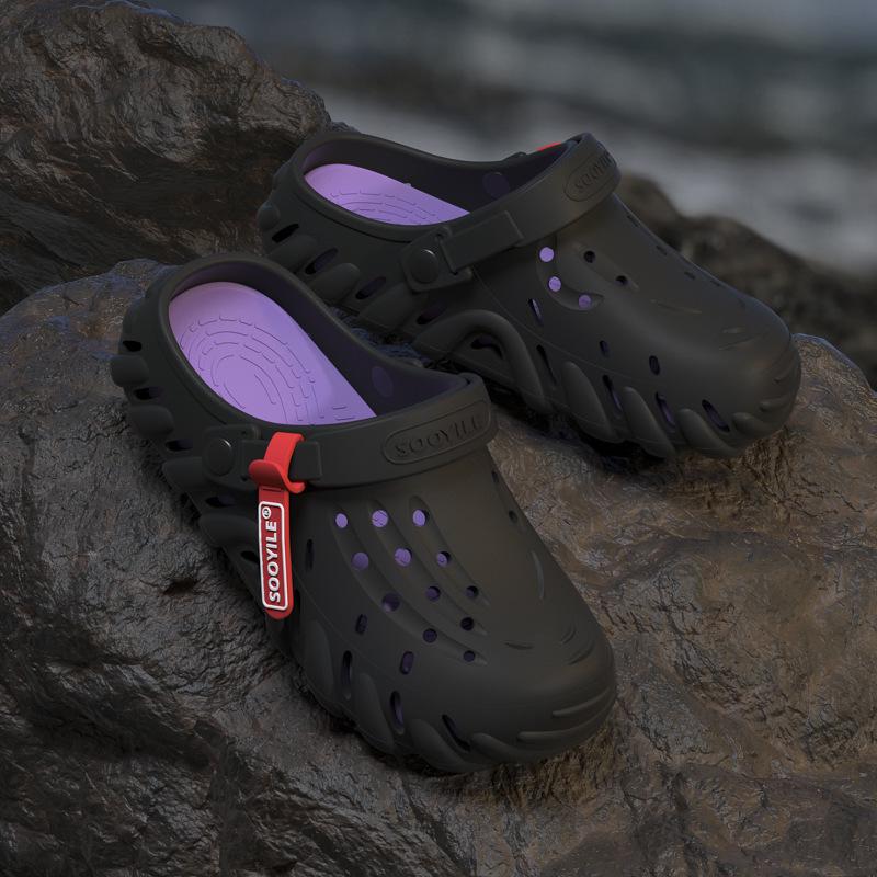 Sandálias Masculinas para Exterior Antiderrapantes com Biqueira Fechada - Resistentes ao Desgaste, Sola Macia Sapatos de Praia