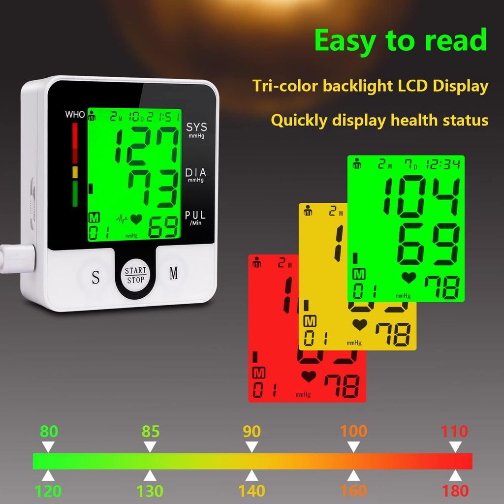 Wrist Blood Pressure Monitor for Home Use Digital Automatic Talking Wrist Blood Pressure Cuff, Rechargeable Blood Pressure Machine Adjustable Bp Cuff