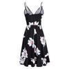 Women Casual Print V-Neck Sleeveless Sling Dress