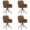 Swivel Dining Chair 4 Pcs Faux Suede Brown 54 X 55 X 86 Cm