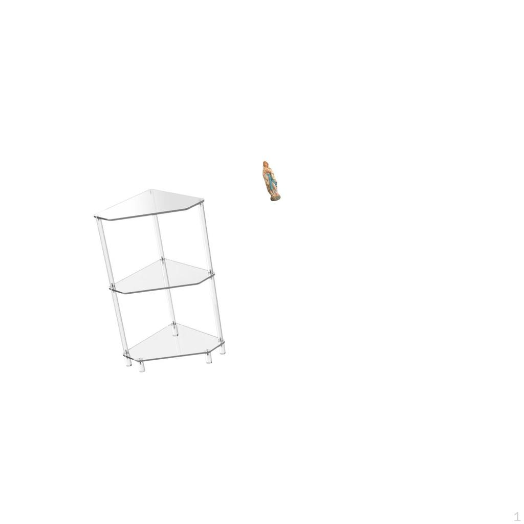 Modern Corner Side Table with Mary Statue Lady of Figurine Decorative Shelf Stand for Kitchen Living