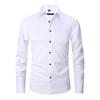 Men's Slim Fit Black Long-Sleeve Business Shirt