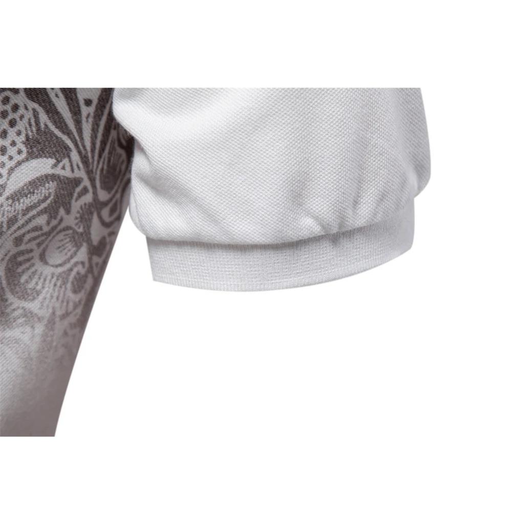 TrendHub Men's Short Sleeve Polo Shirt, Gradient Printed, Cotton Blend,  New Design