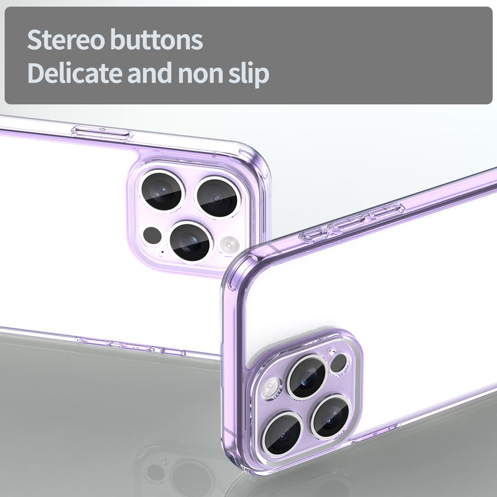 For iPhone 15 Pro Max Case TPU + Acrylic Phone Back Cover Anti Yellowing