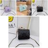 Children Pvc Mini Chain Shoulder Bag With Checkered Pattern For Girls