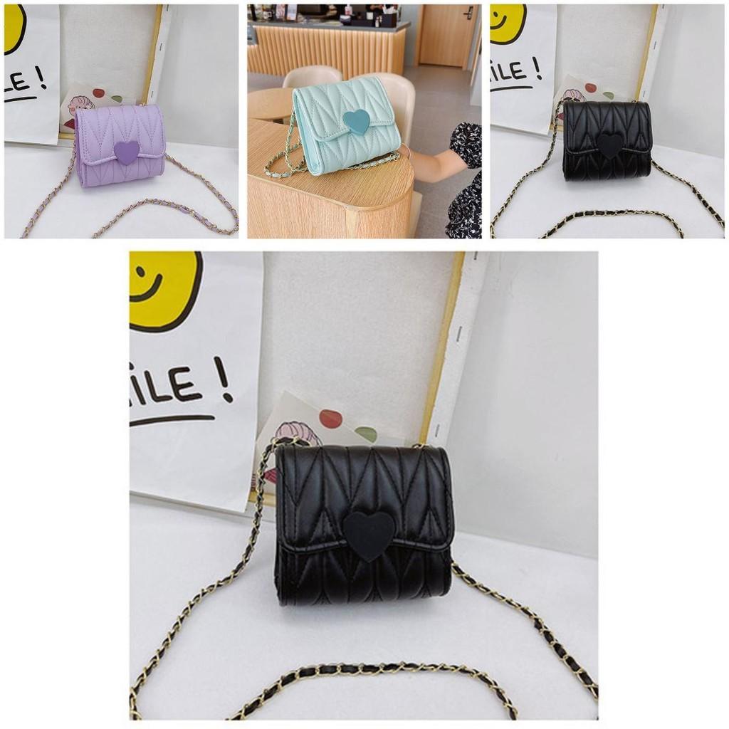 Children Pvc Mini Chain Shoulder Bag With Checkered Pattern For Girls