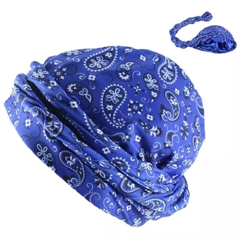 Men Women Paisley Print Headscarf Pirate Hat Outdoor Sport Cycling Bandana Sweat Absorbant Muslim Turban Bohe Style Head Wrap