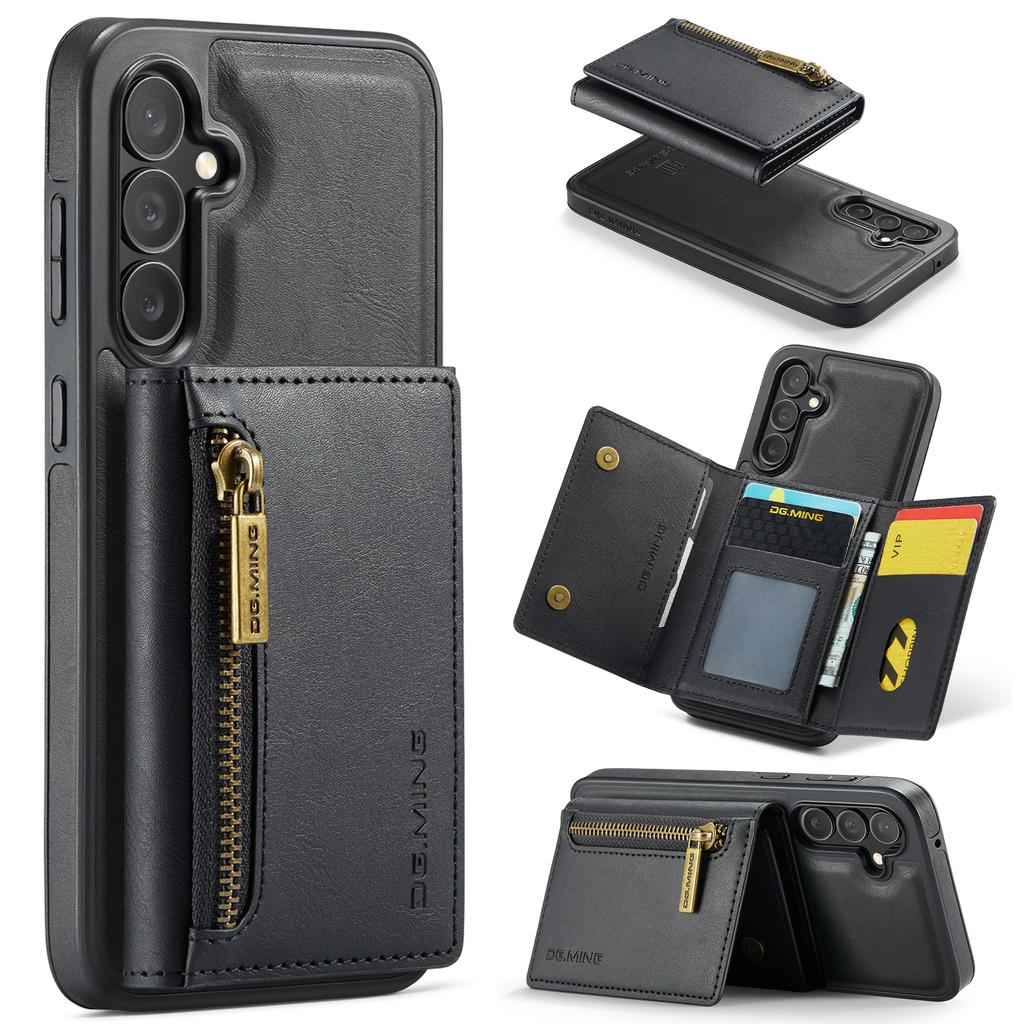 DG.MING M5 Series For Samsung Galaxy S24 FE Case Detachable Magnetic Leather Phone Cover with Card Slots