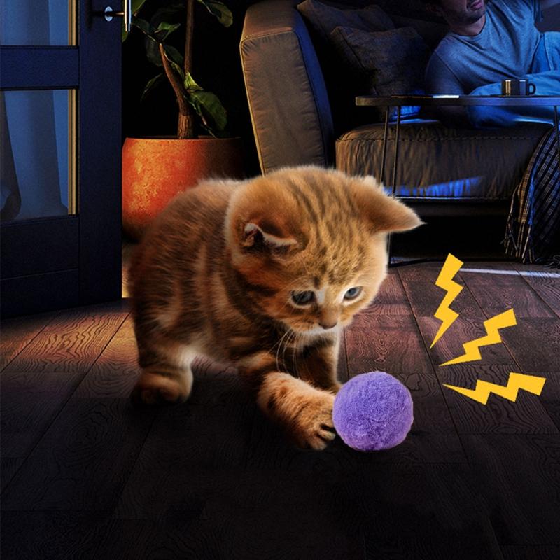 12 Pieces for Cat Ball Toys 1.8" 1.2" Small Plush Balls Colorful Kitten Chasing Balls Increasing Exercise for Indoor Cat