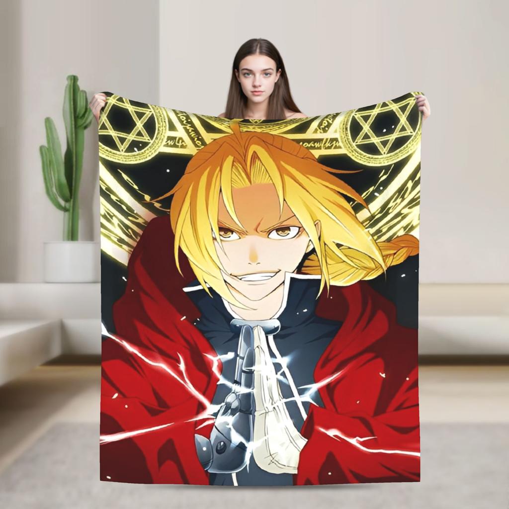 Fullmetal Alchemist  Super Soft Blankets  Girls Boys Plush Bedding Throws Pattern Couch Chair Flannel Bedspread Sofa Bed Cover