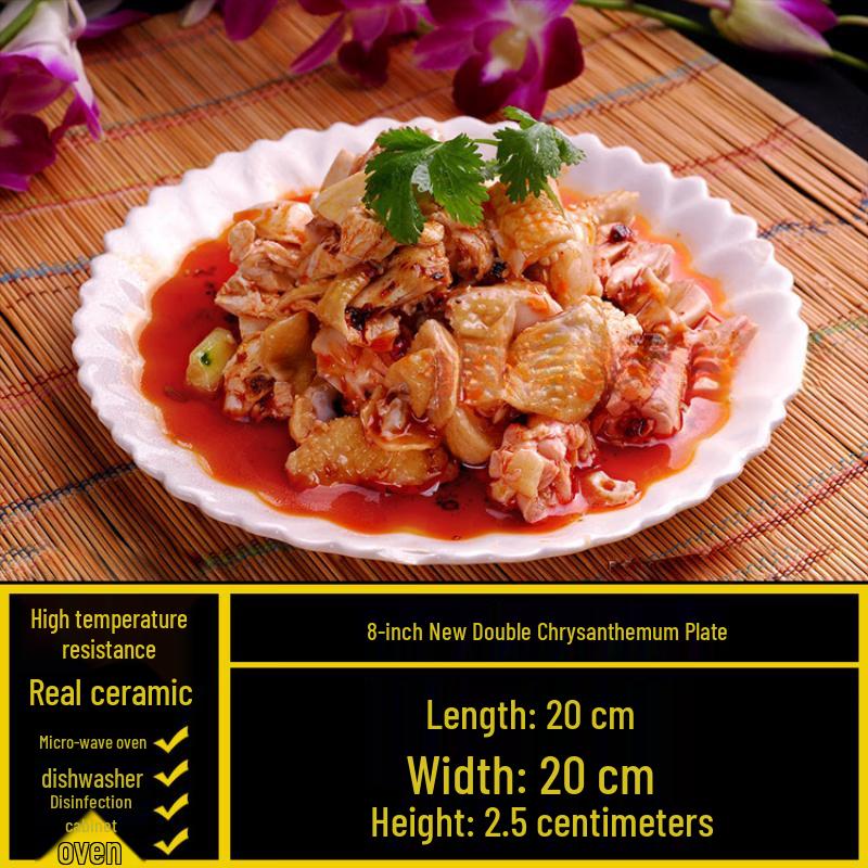 White Ceramic Irregular Dinner Plate