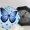 Blue Butterfly Auto Open Close Umbrella - Portable Folding Design with Iron Frame - Gift for Fans, Travelers, Daily Use1121086a